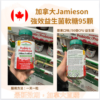 健美森Jamieson強效益生菌 每顆50億CFU益生菌 蔓越莓口味軟糖 一天一粒 95顆