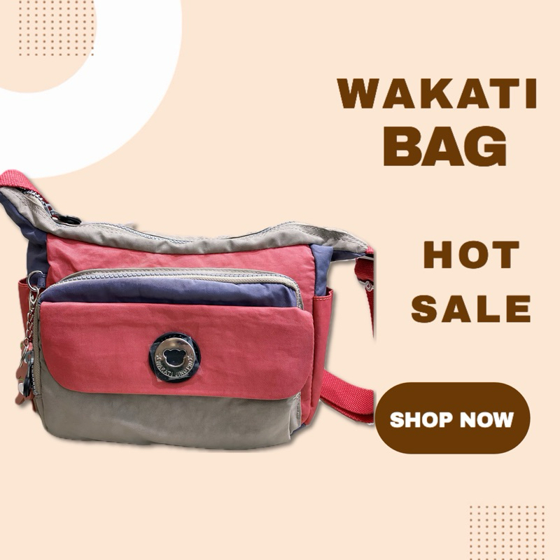 【全新】WAKATI繽紛撞色多格層防潑水輕量斜背包/側背包