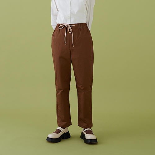【E-WEAR 網路獨家販售】美拉德感綁帶造型休閒長褲 - 三色