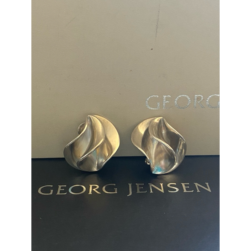 Georg Jensen喬治傑生GJ#367 丹麥製 絕版 設計師款夾式耳環