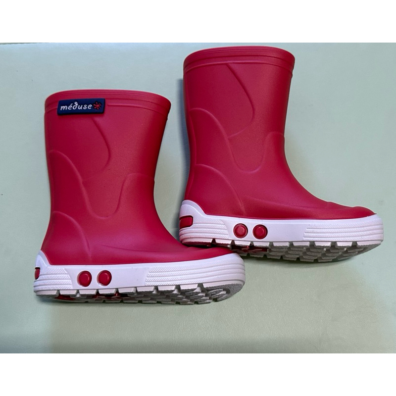 法國Meduse  紅色法式QQ兒童雨鞋 內裡尺寸12公分 全新品