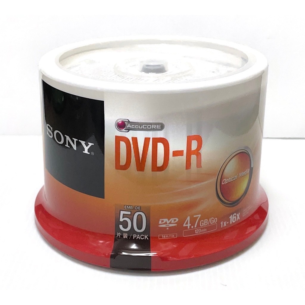 SONY 日本限定版 DVD-R 1X-16X DVD燒錄片 (50片布丁桶裝) 燒錄片 空白DVD