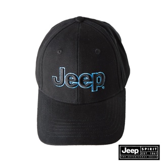 JEEP 品牌LOGO撞色刺繡棒球帽-深藍