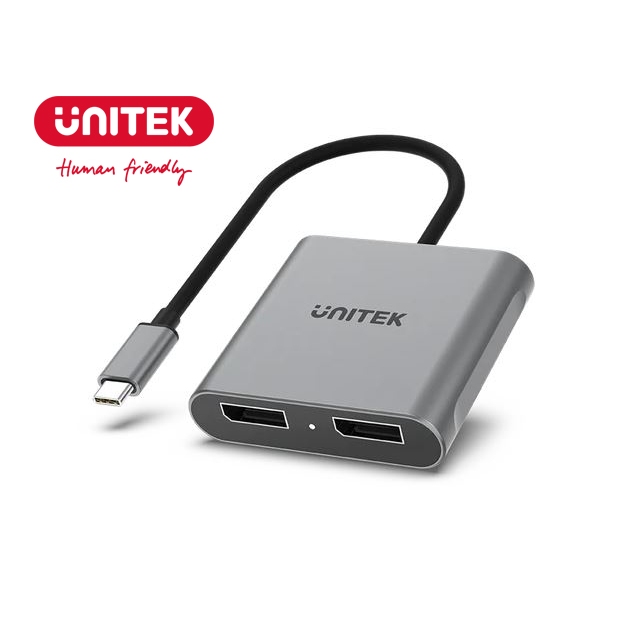 UNITEK  USB-C轉雙DisplayPort轉接器 (支援MST及SST) (Y-V1404A)