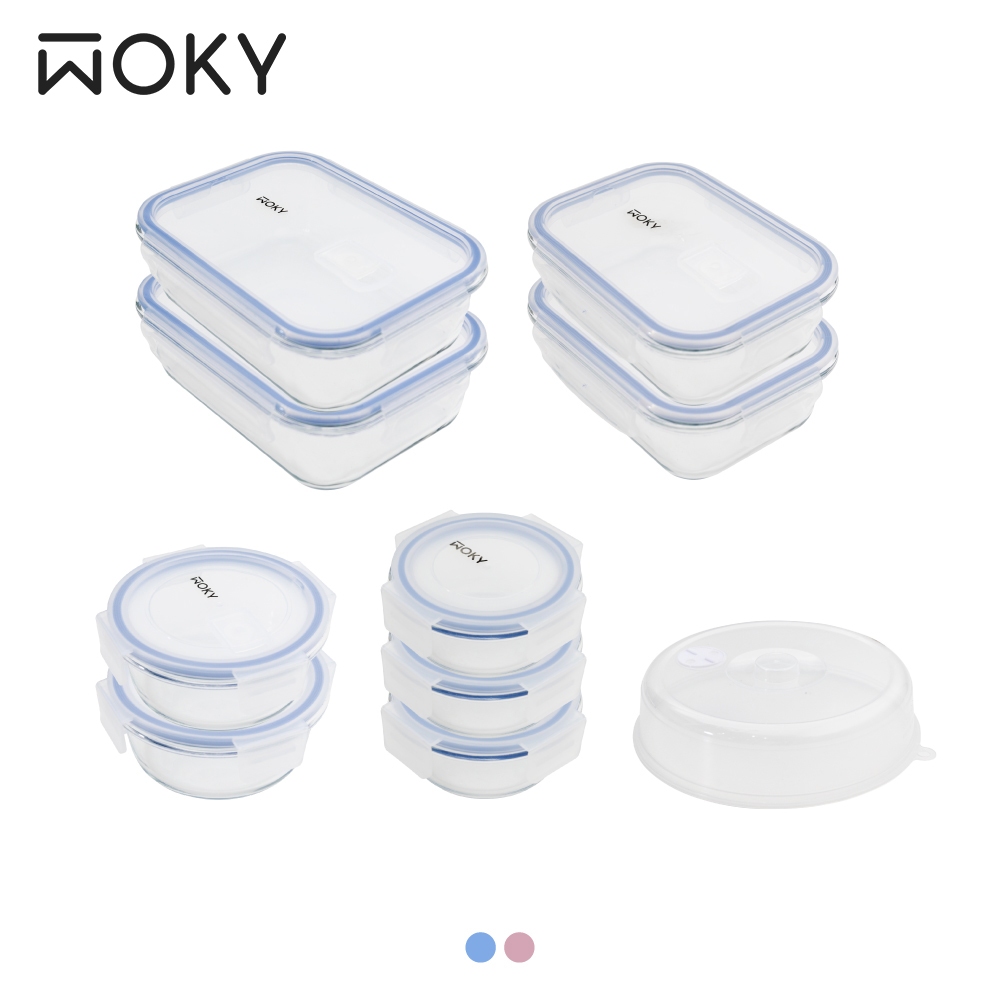 【WOKY沃廚】極鮮耐熱玻璃保鮮盒10件組