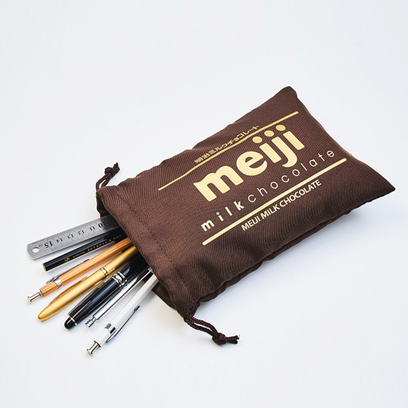 🍓寶貝日雜包🍓日本雜誌附錄 meiji明治巧克力束口收納包 鉛筆袋 小物包 筆刷包 化妝包 包中包 文具包 多功能收納包