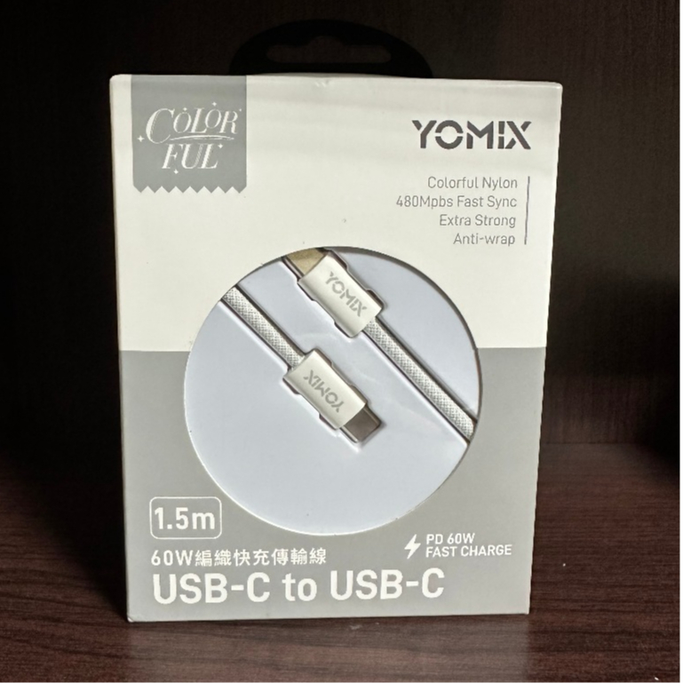 【YOMIX 優迷】USB-C to USB-C 60W編織快充傳輸線 1.5M