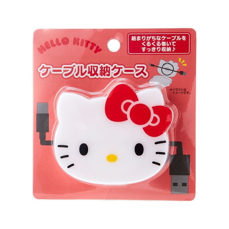 花見雜貨～日本進口全新正版三麗鷗kitty凱蒂貓造型捲線夾捲線器捲線盒