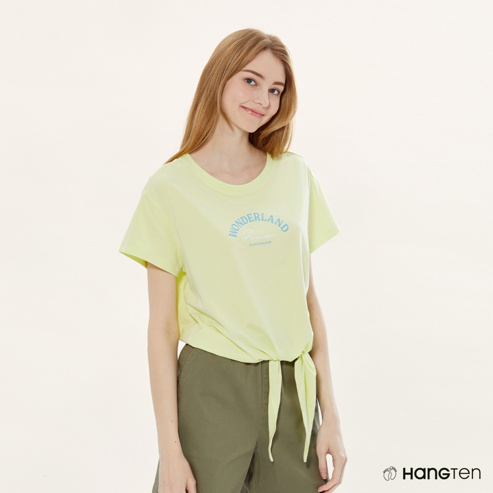 Hang Ten 女裝蚊蟲防護綁結印花短袖T恤(淺綠)