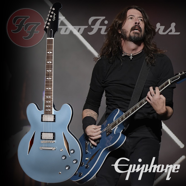 Dave Grohl 簽名款 Epiphone DG-335 Pelham Blue 半空心 電吉他【又昇樂器.音響】