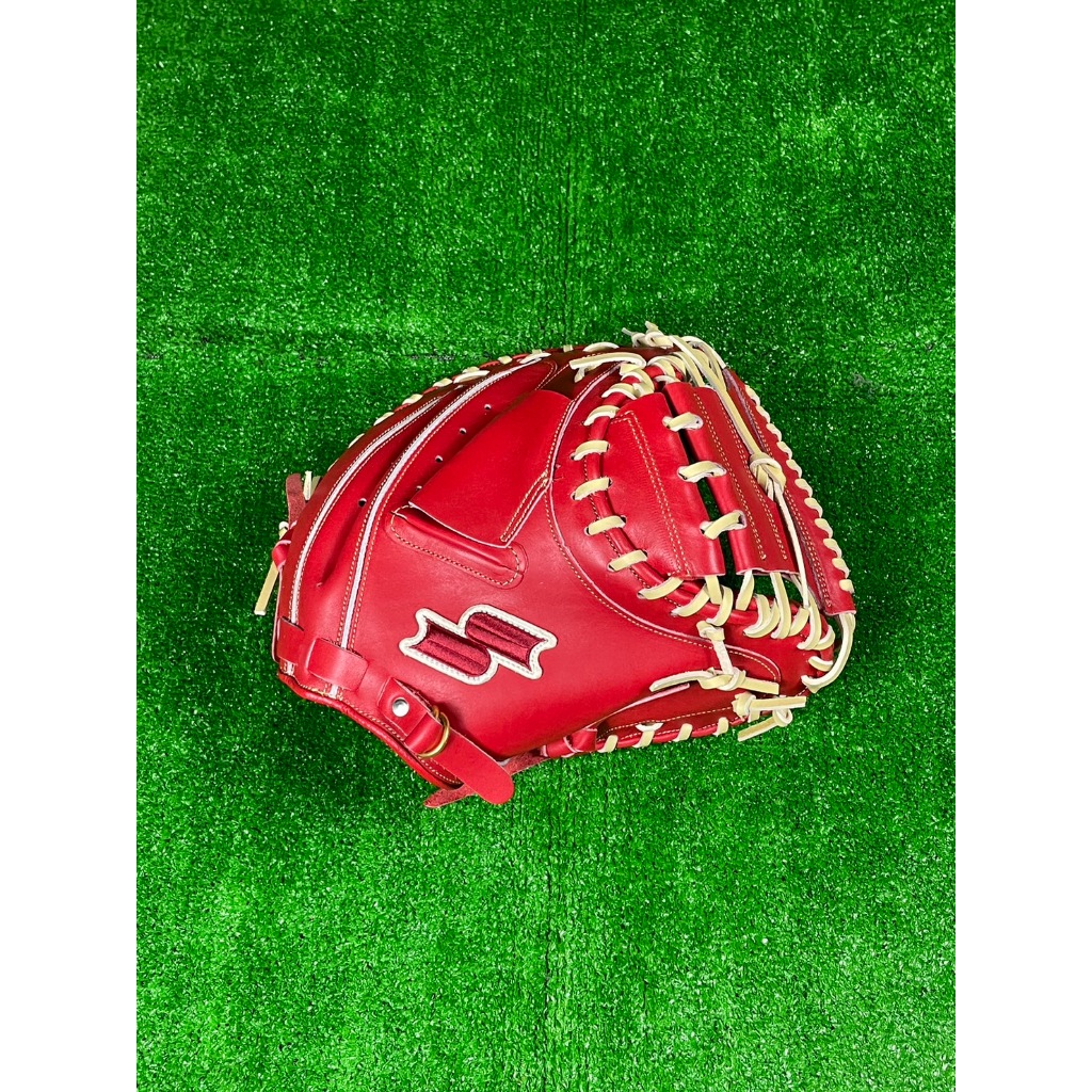 棒球世界全新SSK新款全牛皮棒球補手手套DWGM4824紅奶油配色特價