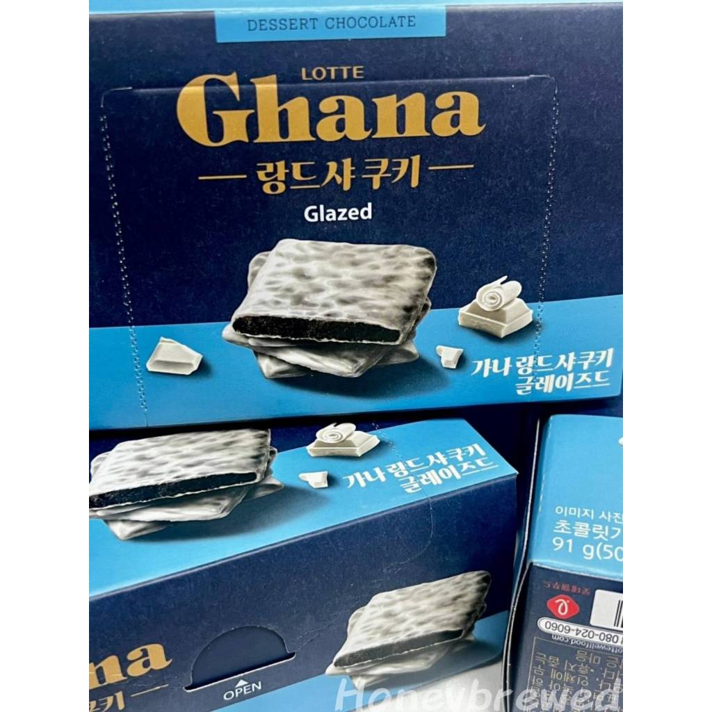【LOTTE】樂天🇰🇷 Ghana加納 白巧克力 黑巧克力 夾心餅乾 91g 韓國零食 巧克力 餅乾 零食