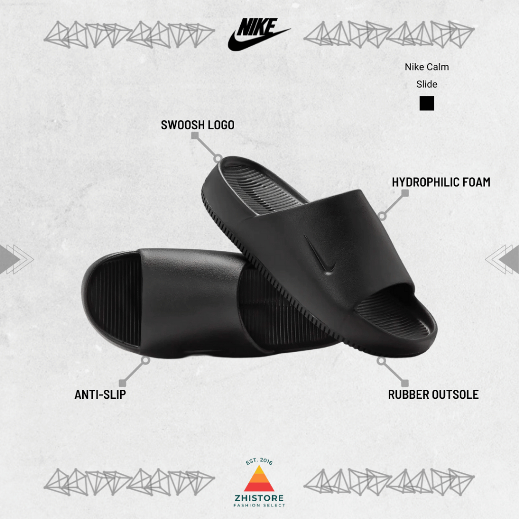 【ZhiStore】Nike Calm 軟Q底 防水 麵包拖鞋 黑色 FD4116-001