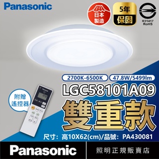 [喜萬年]免運費 雙重 日本製AIR PANEL LED吸頂燈 國際牌 LGC58101A09 47.8W 110V7坪