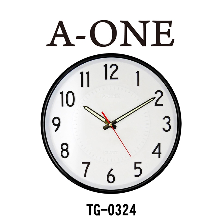 【WANgT】A-ONE TG-0324 簡約時尚黑框立體刻度靜音掛鐘