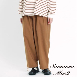 Samansa Mos2 褲管抽繩鬆緊腰幫帶設計長褲(FL34L0F0580)