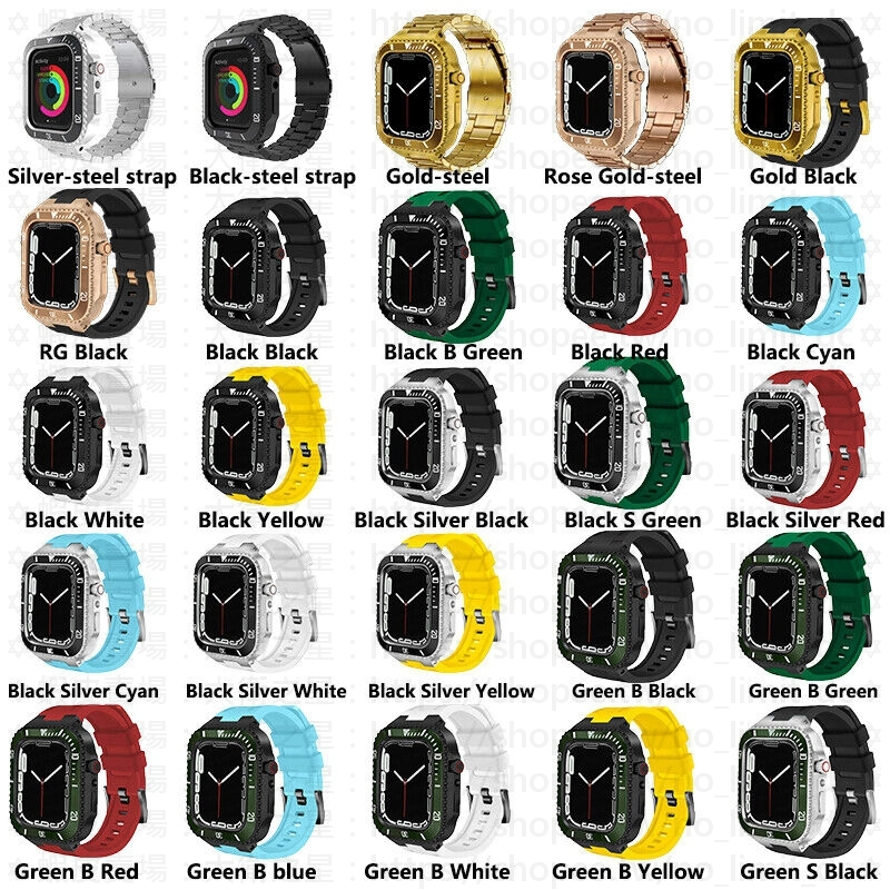 大衛之星 APPLE WATCH錶帶 金屬殼 陶瓷圈 矽膠錶帶 44MM 45MM 水鬼 改裝