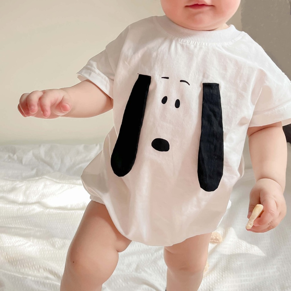Le Love🐻夏新款韓版嬰兒ins風小狗造型寶寶哈衣兒童史怒比包屁衣嬰兒衣服