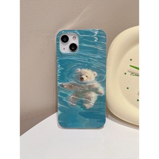 𝐍𝐀𝐈𝐆.預購 泡在水裡的熊熊iPhone手機殼 熊熊手機殼 卡通手機殼 簡約手機殼 11手機殼