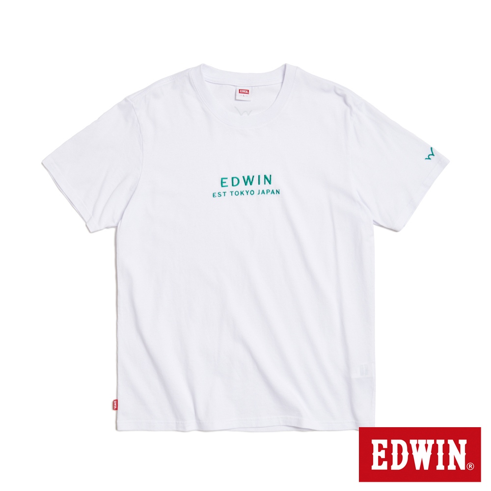 EDWIN 簡約刺繡印花短袖T恤(白色)-男款
