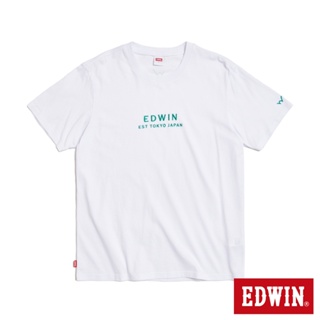EDWIN 簡約刺繡印花短袖T恤(白色)-男款