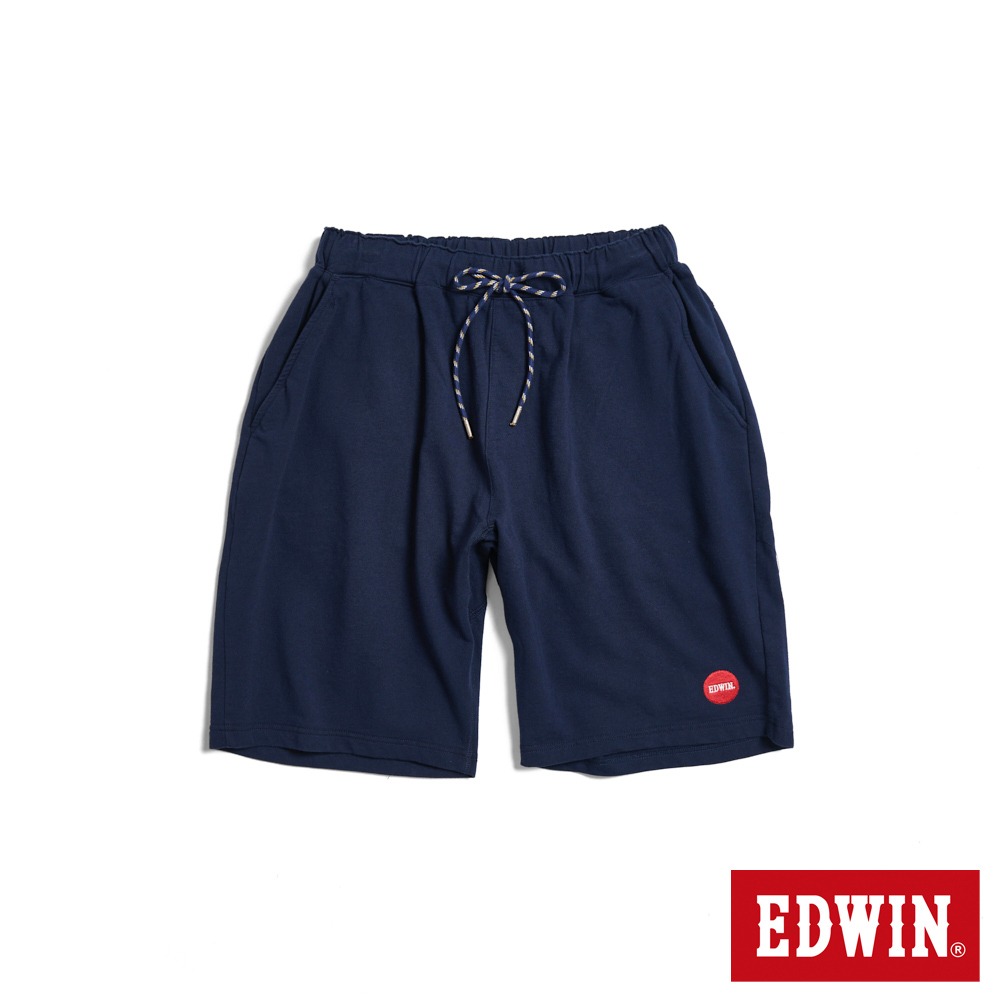 EDWIN 鬆緊綁繩運動休閒短褲(丈青色)-男款