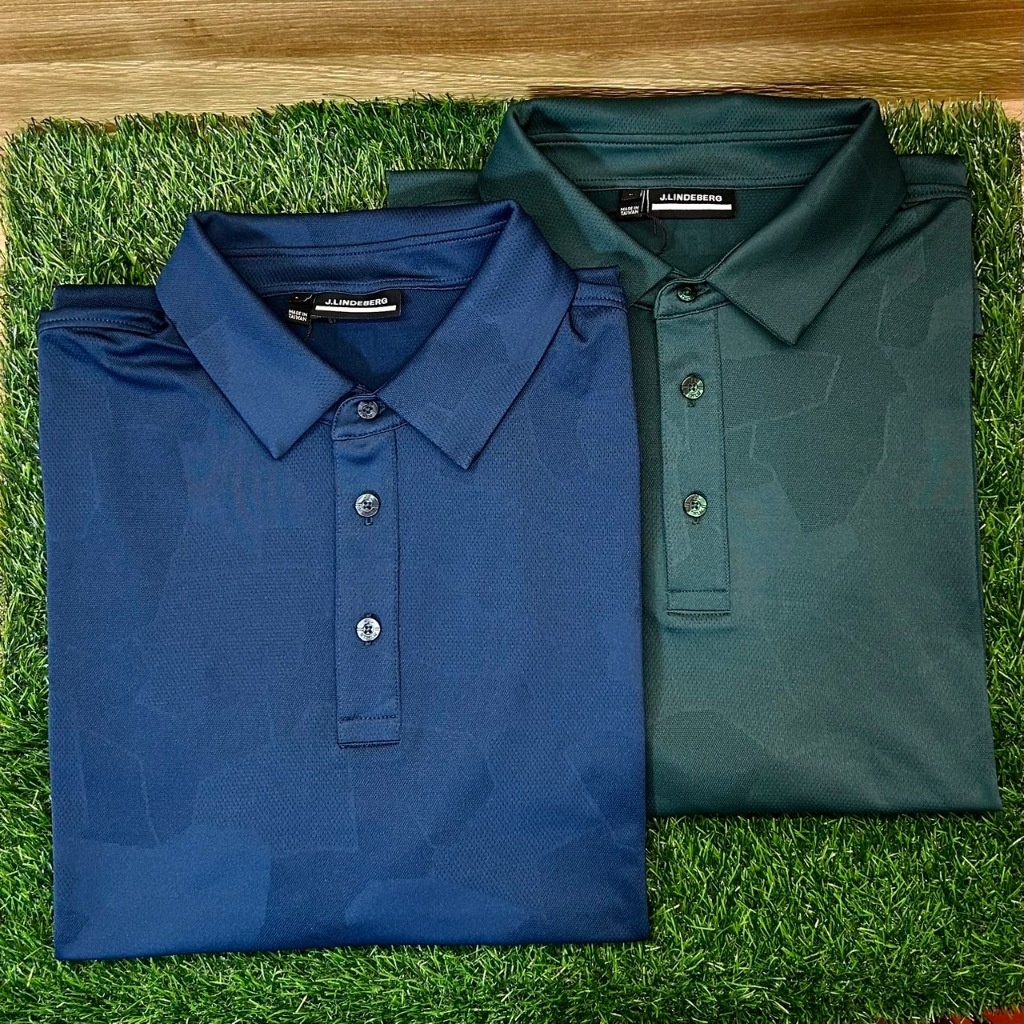 J.Lindeberg🌞Hendrik 男單色迷彩網眼高爾夫短袖polo衫 (2色)