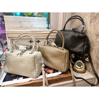 🔥 現貨【🇮🇹Tanned】【保固】| 羊皮編織拉錬手提波士頓包👜真皮系列 編織包 羊皮包