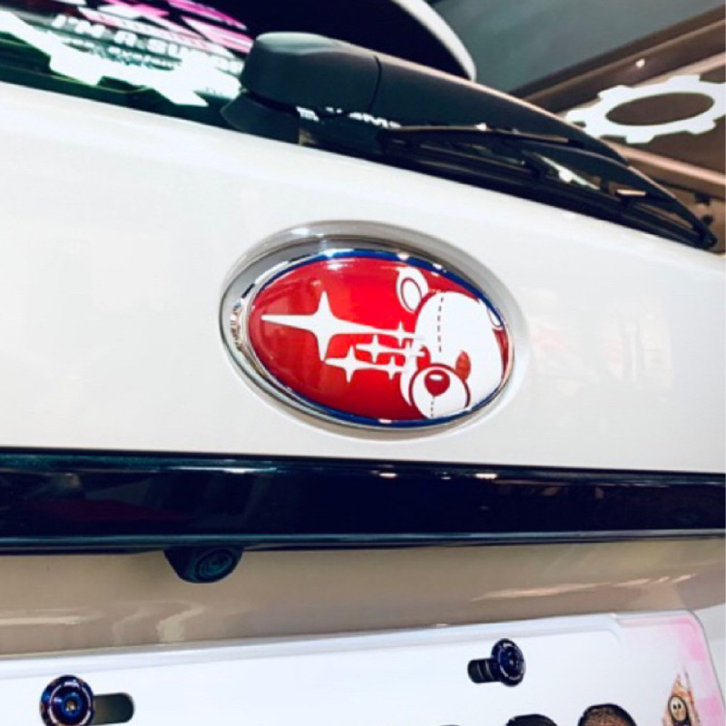 Suya Subaru 立體 車標貼（馬力熊-紅/藍)