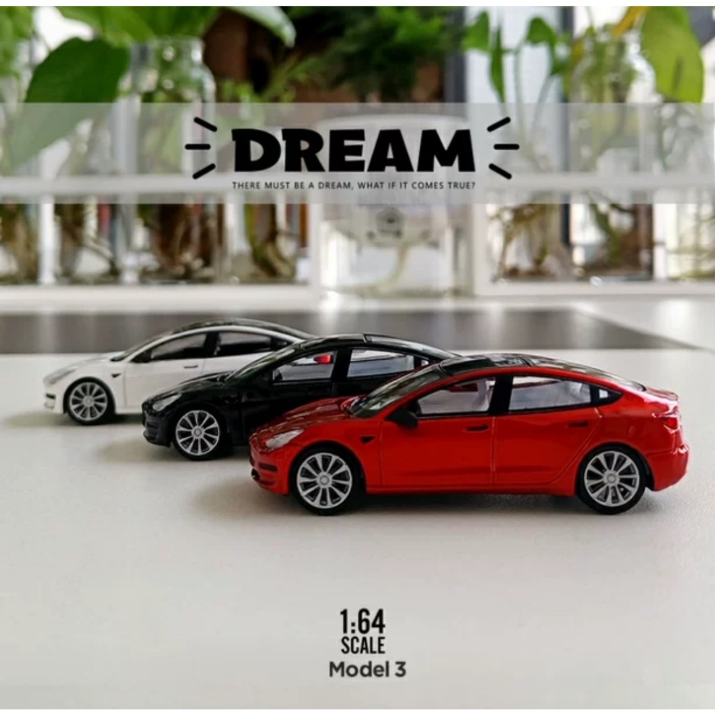 【MF SHOP】TM 1:64 Dream系列 特斯拉 Model3 仿真合金汽車模型