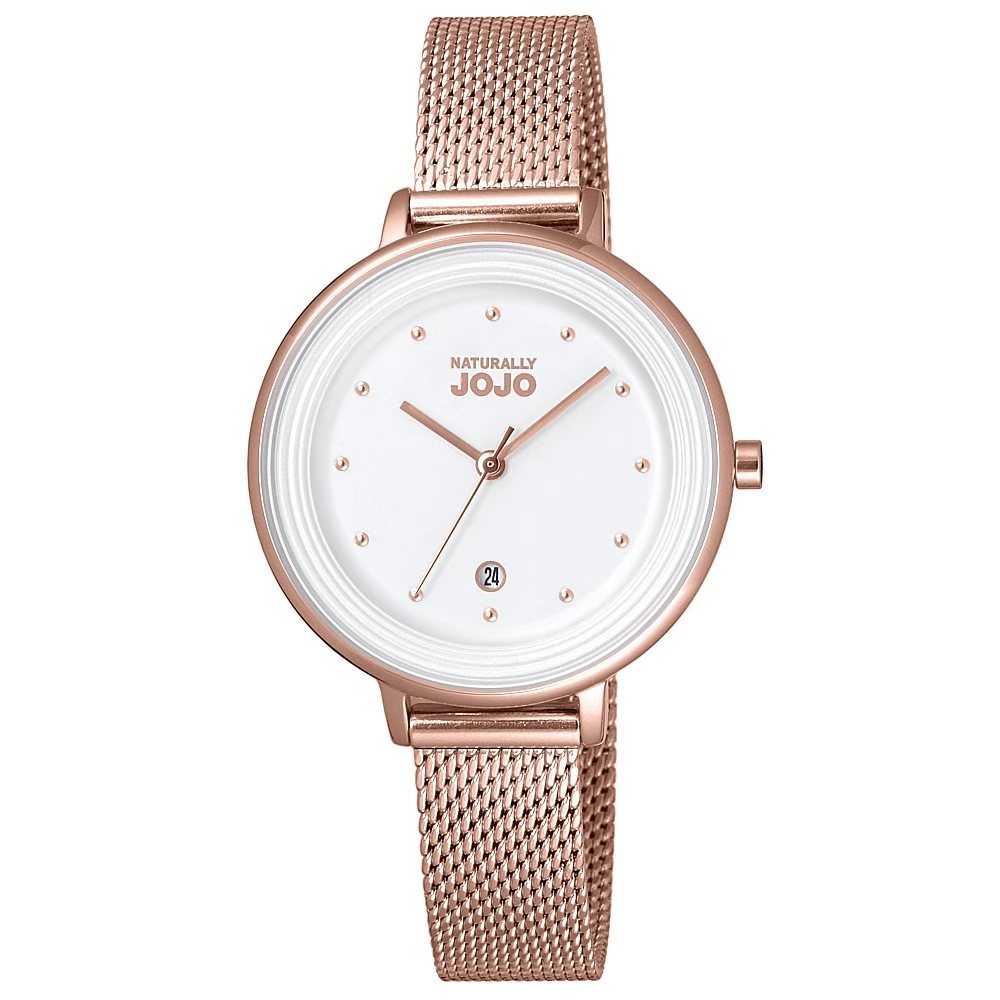 【NATURALLY JOJO】定律週期米蘭時尚腕錶JO96927-80R(白) 33mm現代鐘錶