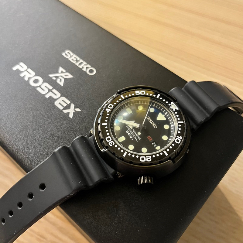 (二手9.5成新）SEIKO 精工錶 PROSPEX系列7C46-0AG0D(SBBN035J)-48mm-黑面膠帶