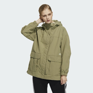 Adidas W PRSVE 女裝 外套 連帽 防風 口袋 側拉鍊 軍綠