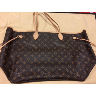 LOUIS VUITTON LV 路易威登 M40157 經典MONOGRAM 字紋 老花紋 束口大型購物肩背包 縮口