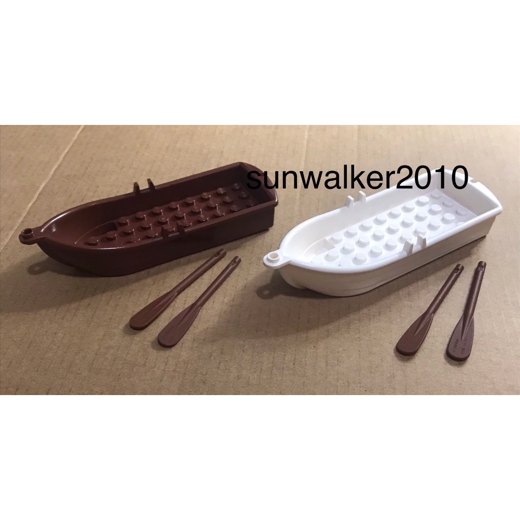【積木2010】樂高 LEGO 紅棕色 白色 小船 (含船槳) / 木船 船 21301 87585 21335