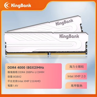 KingBank金百達 全新DDR4 8GB 8Gx2 4000 電競超頻記憶體 桌上型散熱片記憶體 (終保)