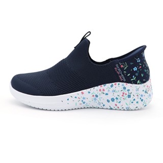 Skechers ULTRA FLEX 藍白 輕量 瞬穿 休閒鞋 女款 J2401【新竹皇家150179NVMT】