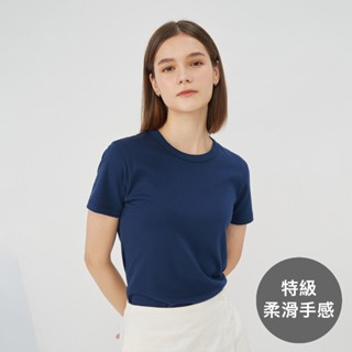 GIORDANO 女裝圓領素色奢華棉TEE (八色任選) 13323201