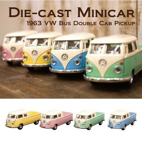 【你好貓】日本進口 1963 VW 福斯迴力車｜ 1/34 雙廂貨卡合金車模型 兒童節禮物 收藏 復古 懷舊