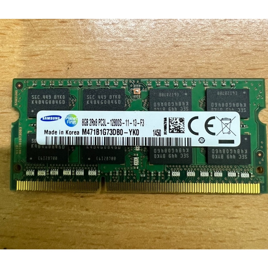 Samsung 三星 8GB DDR3 2Rx8 PC3L 12800S 筆電記憶體 RAM