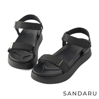 山打努SANDARU-涼鞋 寬頻魔鬼氈厚底休閒涼鞋