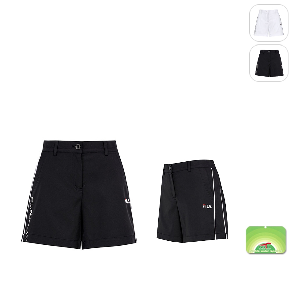 【FILA】女性 超潑水 運動平織短褲-黑色 5SHX-1719-BK