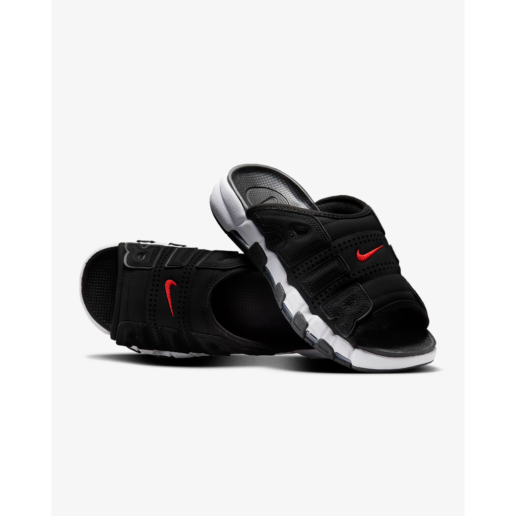 [快閃75折代購] Nike Air More Uptempo 男款 全黑/黑紅 拖鞋 FJ2707 FJ6036