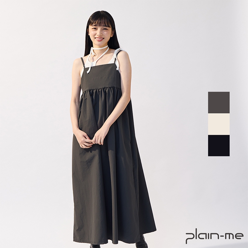 【plain-me】SAAKO 抗UV抽縐連身洋裝 SAA5017-241 &lt;女款 洋裝 無袖 長裙&gt;