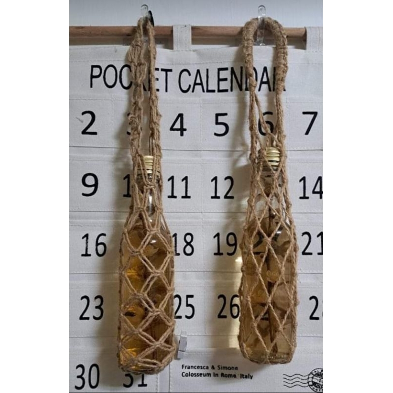 手工製作麻繩編織飲料袋