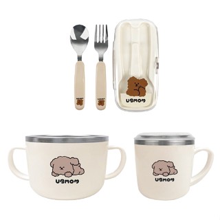 韓國 UBMOM 可可狗系列|不鏽鋼餐具組|不鏽鋼碗|不鏽鋼杯子|兒童餐具【麗兒採家】