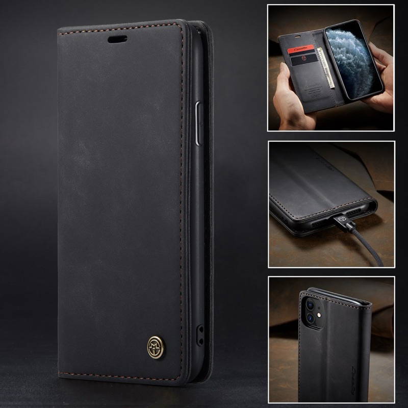 磨砂皮套-掀蓋磁吸手機殼 iPhone 11(黑色）全包保護套(全新）