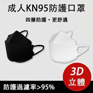 🔥現貨下殺1元🔥 韓版KN95口罩 防護口罩 KF94立體口罩 一次性成人防塵口罩 魚嘴柳葉型口罩 3D口罩 立體口罩