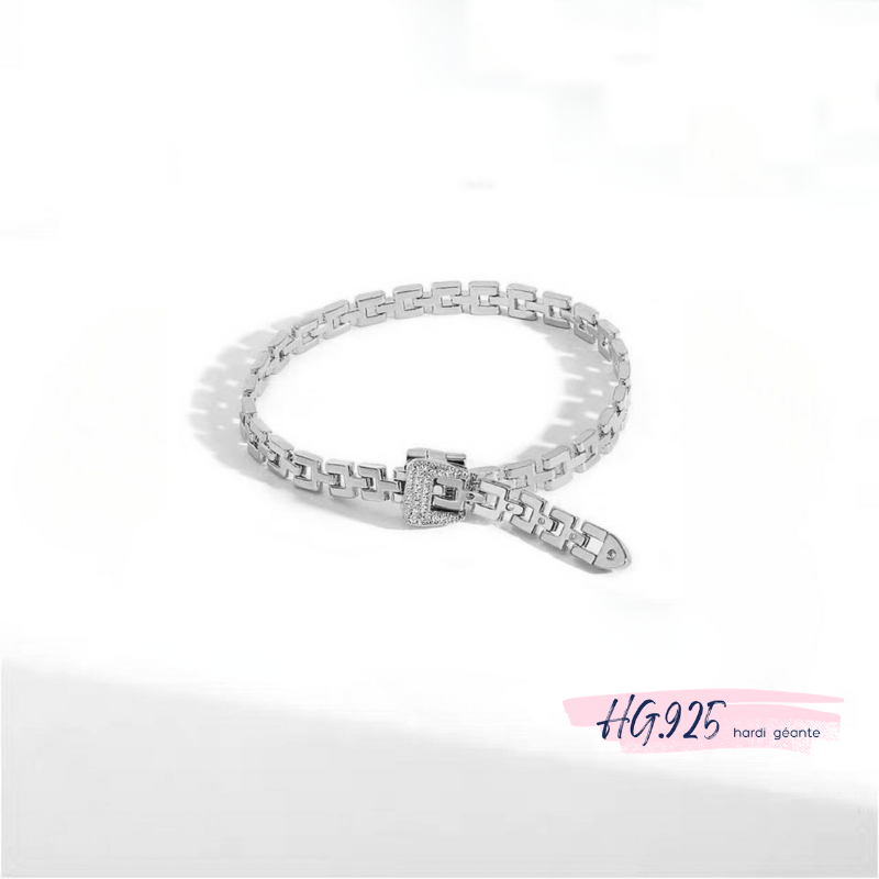 [HG.925]純銀手鍊 重工系列 皮帶扣環設計  韓版個性款  純銀飾品