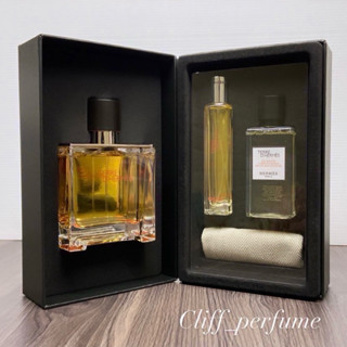 【克裡夫香水店】HERMES 愛馬仕 大地男性香精禮盒(香精75ml+15ml+沐浴膠40ml +品牌袋子)